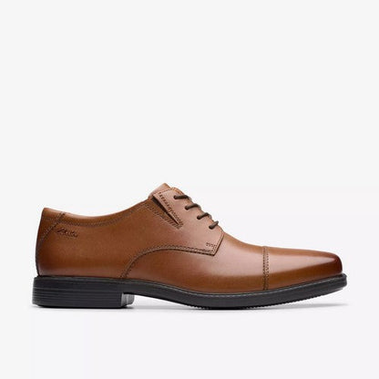 Clarks Original Cosgrove Cap in Dark Tan Leather
