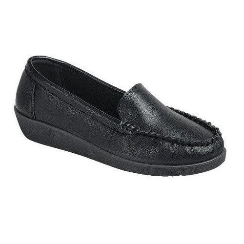 MAMA-10 Low Wedge Moccasin in Black
