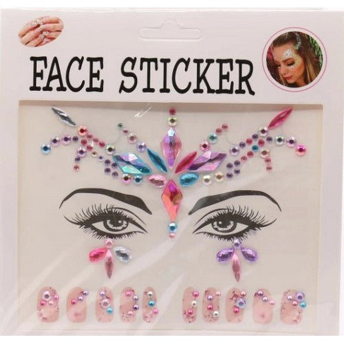 YNV1241 Carnival Face Gem Sticker in Multi