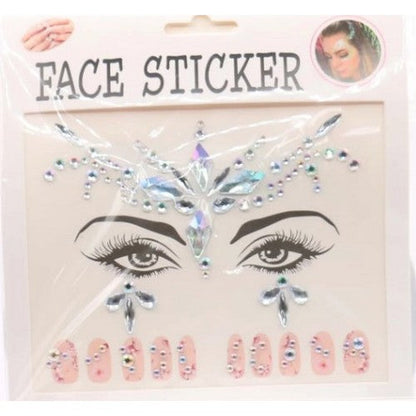 YNV1241 Carnival Face Gem Sticker in Silver