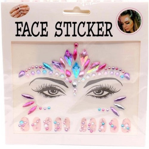YNV1240 Carnival Face Gem Sticker in Multi