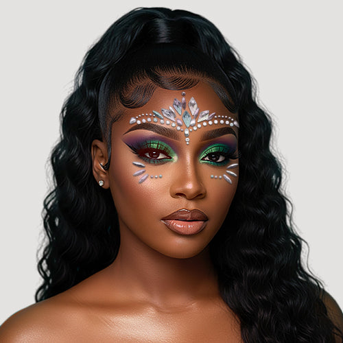 Carnival Face Gem Sticker in Silver