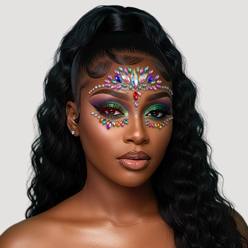 Carnival Face Gem Stickers in Purple Multi