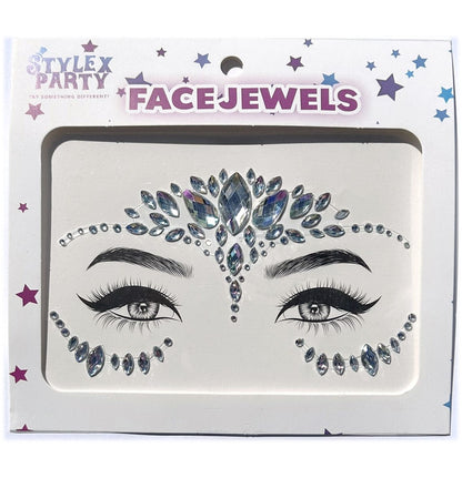 Carnival Face Gem Stickers in Silver Multi