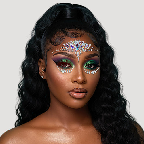 Carnival Face Gem Stickers in Silver Multi