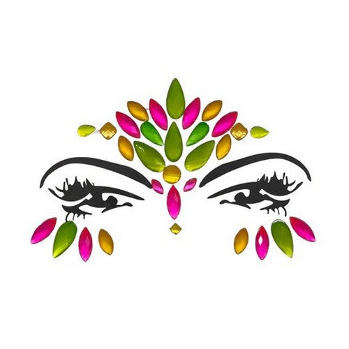 Glow In The Dark Carnival Face Gems in Neon Multi