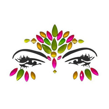Glow In The Dark Carnival Face Gems in Neon Multi