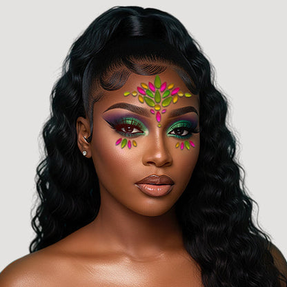 AP76 Glow in the Dark Neon Color Stick on Face Gems in Dark Neon