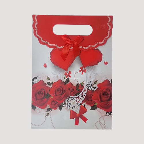 Rose Fold Over Bag in Red