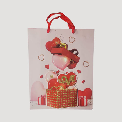 3D Heart Box Gift Bag in Pink