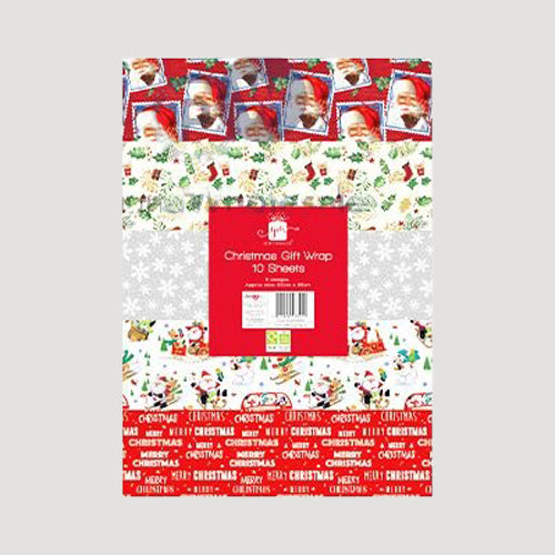 Giftmaker Flat Christmas Gift Wrap 10pk
