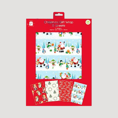 Giftmaker Flat Christmas Gift Wrap 8pk
