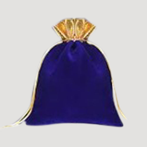 Velvet & Gold Jewellery Pouch in Royal Blue