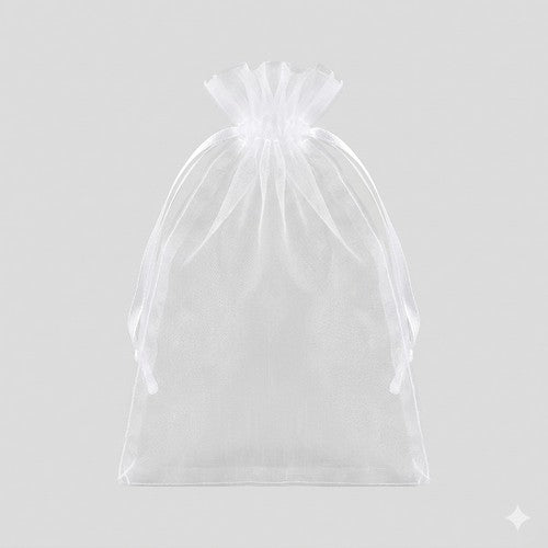 Sparkly Organza Gift Bag in White
