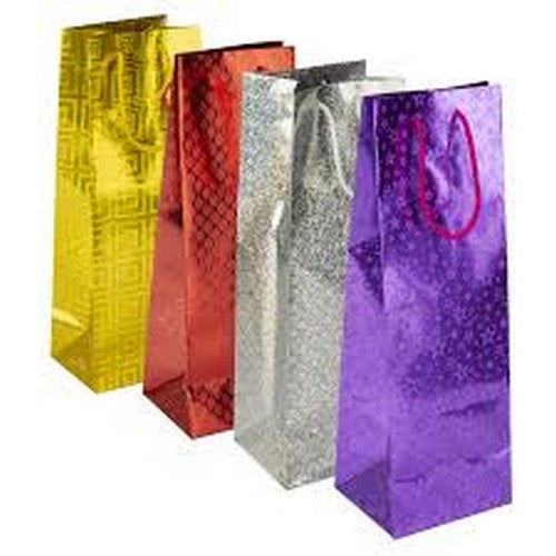 Holographic Bottle Gift Bag Assorted Colours