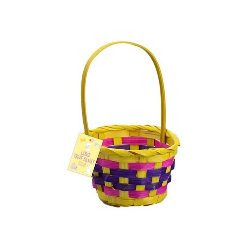 Large Woven Easter Treat Basket in Yellow