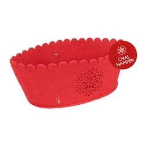 Snowflake Laser Cut Oval Felt Hamper Basket