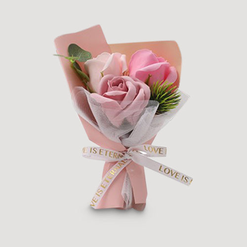 FA005 Scented Soap Rose Bouquet in Pink