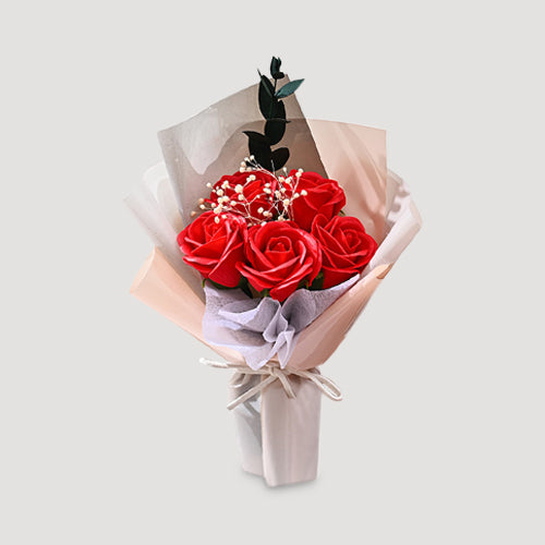 FA009 Scented Soap Rose Bouquet in Red