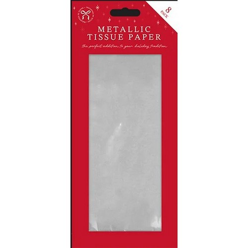 XMA12420 Metallic Tissue Paper 8pk in Silver