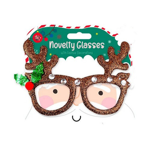 XMA1767 Christmas Glasses in Reindeer Brown
