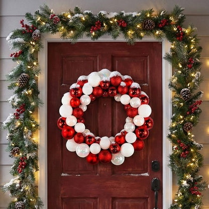 Candy Cane Bauble Wreath
