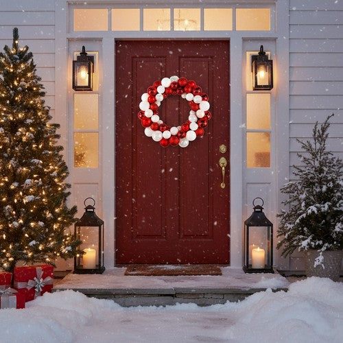 Candy Cane Bauble Wreath