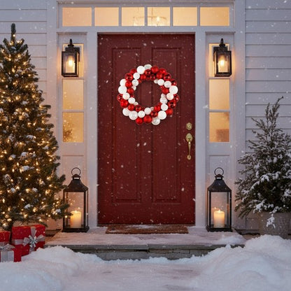 Candy Cane Bauble Wreath