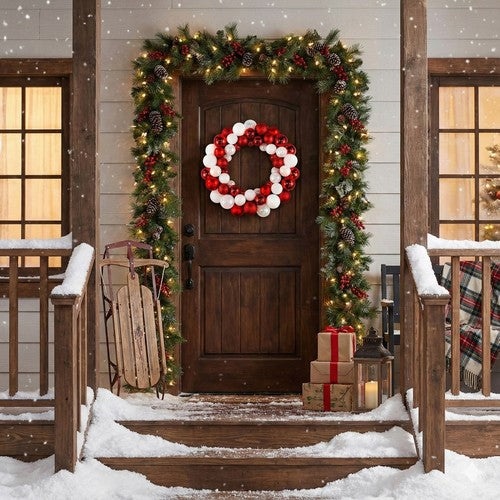 Candy Cane Bauble Wreath