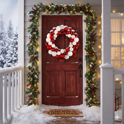 Candy Cane Bauble Wreath
