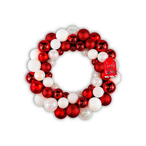 Candy Cane Bauble Wreath