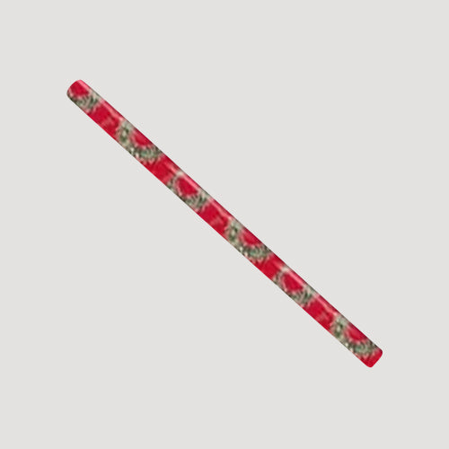 22511E Traditional Christmas Gift Wrap 4m Roll in Red Wreath Design
