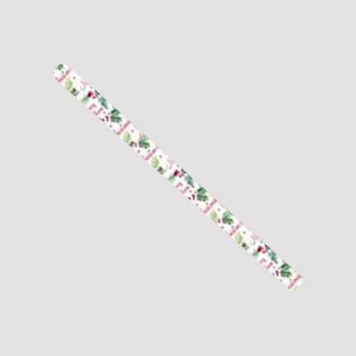 22511E Traditional Christmas Gift Wrap 4m Roll in White Holly Design