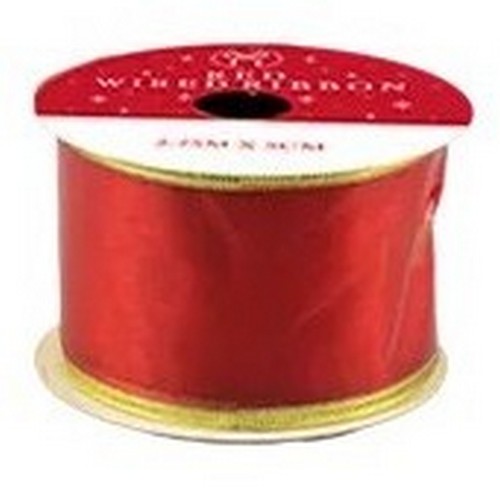 XMA1723 Red Wired Ribbon in Plain Red