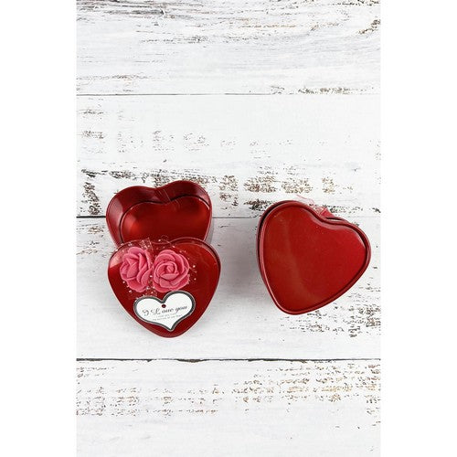 I Love You Rose Heart-Shaped Tin