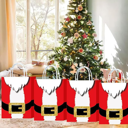 Santa Beard Small Christmas Gift Bag in Red