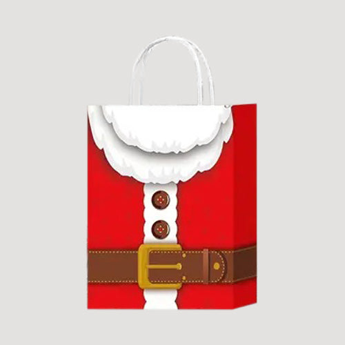 Santa Beard Small Christmas Gift Bag in Bright Red