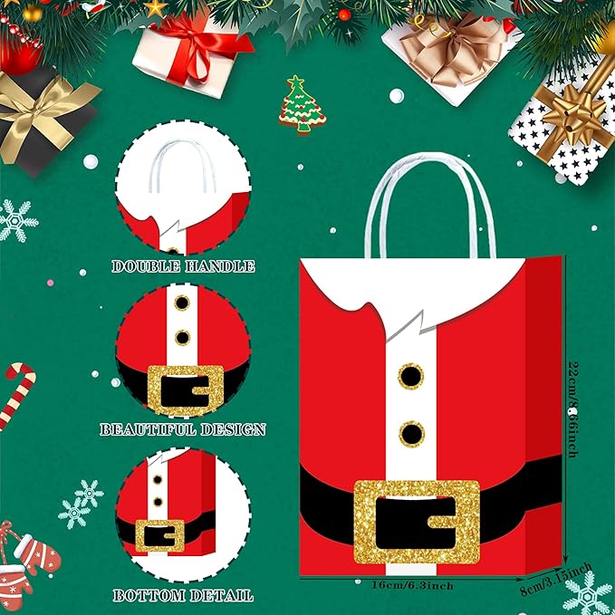 Elf Small Christmas Gift Bag in Red