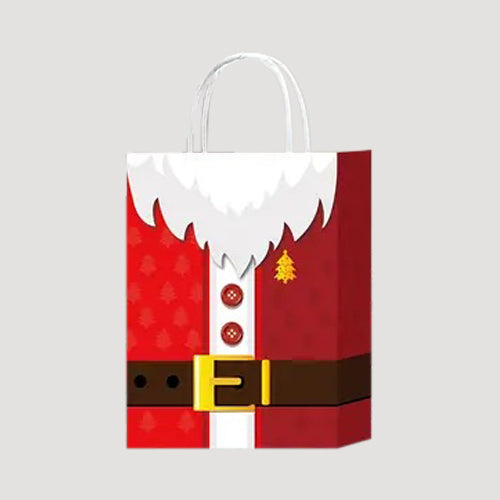 Santa Beard Small Christmas Gift Bag in Dark Red