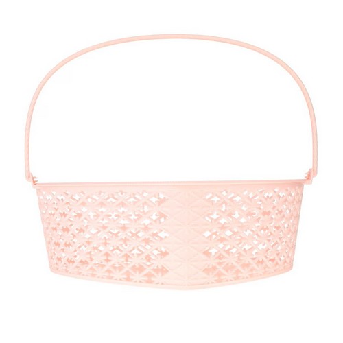 Heart Shaped Plastic Basket in Pink