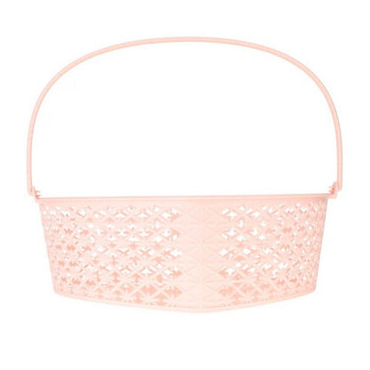 Heart Shaped Plastic Basket in Pink