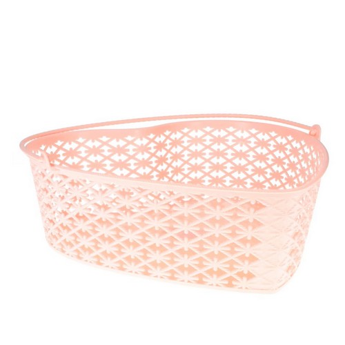 415873 Heart Shaped Plastic Basket in Pink