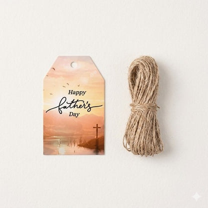 Happy Fathers Day Proverbs 17:6 Gift Tag with Jute String