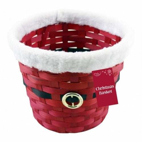 X-34602-BASC Christmas Red Round Hamper Basket