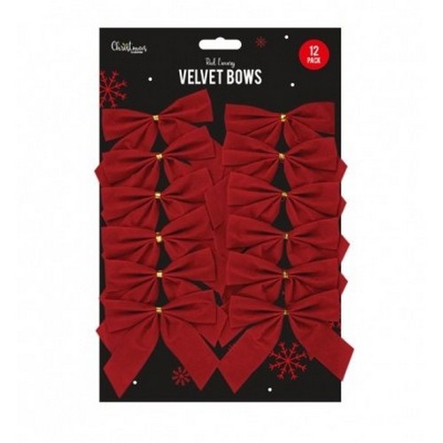 XMA1737 Red Velvet Gift Bows 12pk