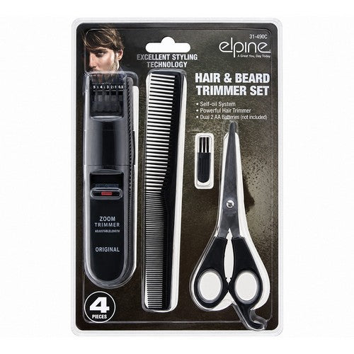 Elpine Hair & Beard Trimmer Set 4pc