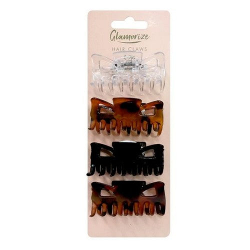 Glamorize Hair Claw Spring Clip 4 Pack