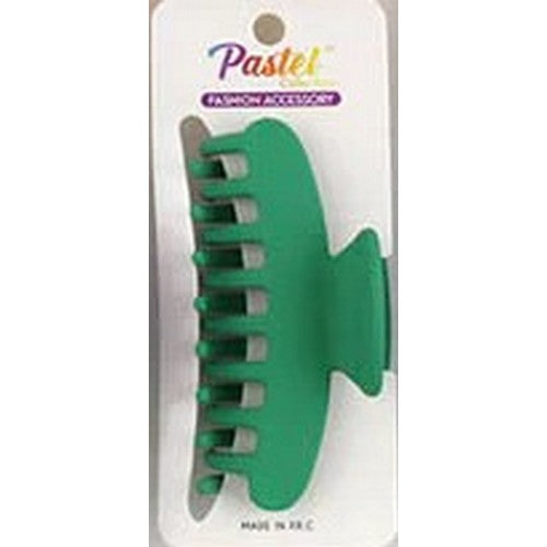 Rubberized Spring Clip Hair Claw in Green