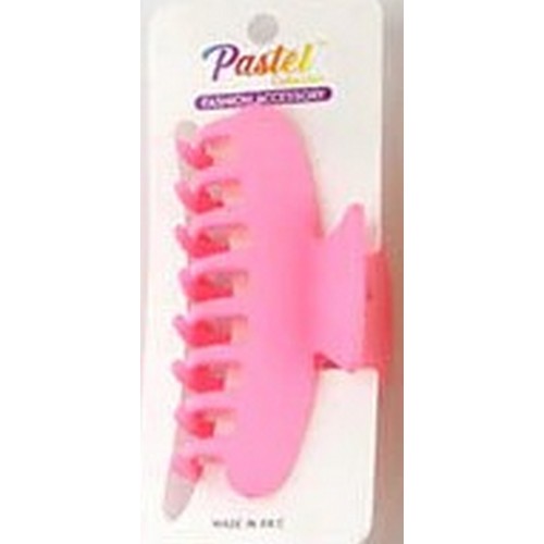 Rubberized Spring Clip Hair Claw in Pink