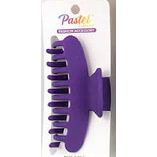 Rubberized Spring Clip Hair Claw in Purple